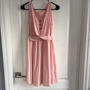 Amazon Pink Buttoned Mini Dress